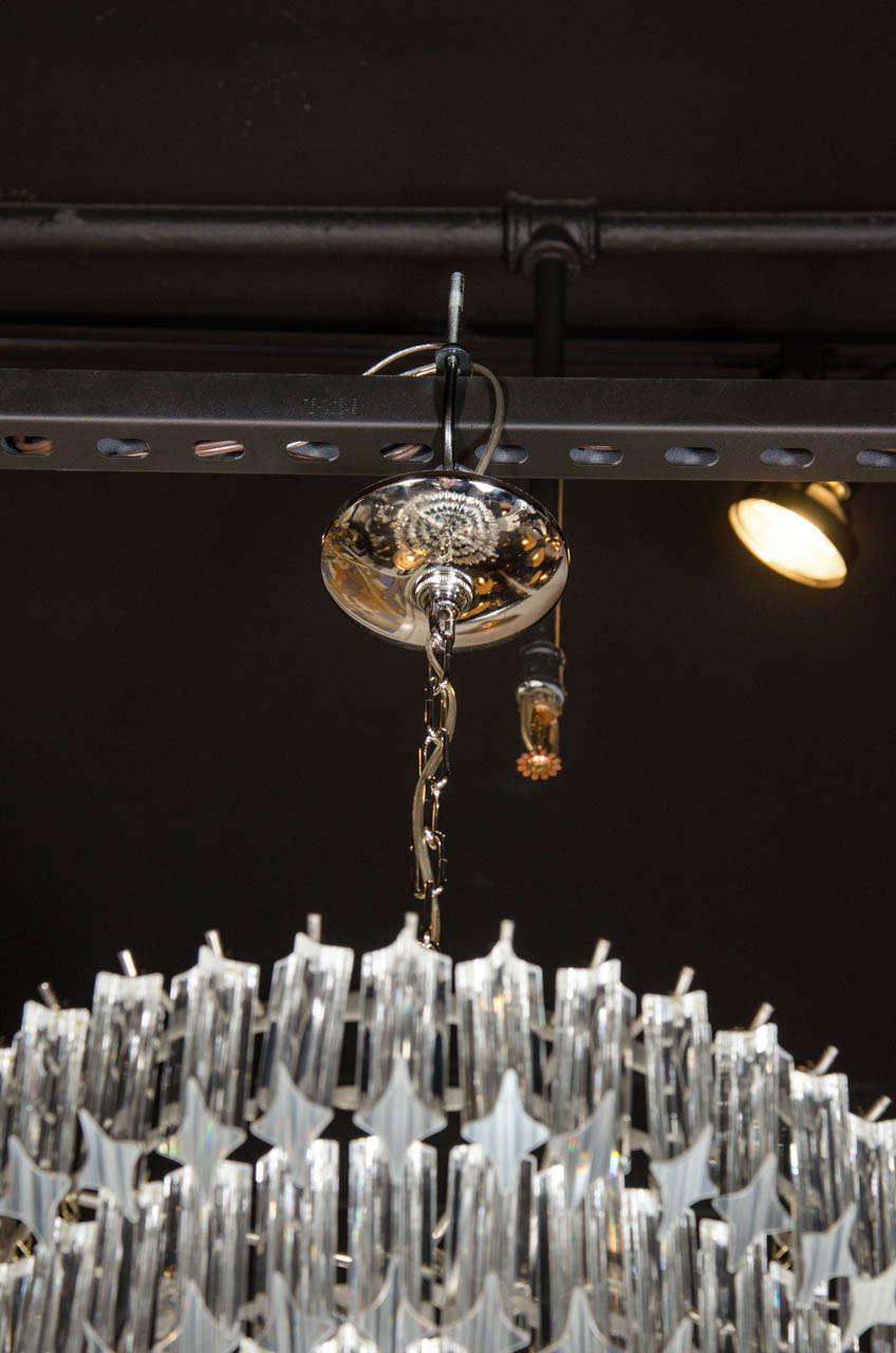 Italian Exceptional Mid-Century Murano Glass 5 Tier Camer Chandelier