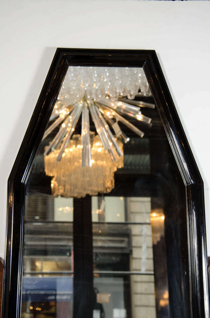 Mid-20th Century Stunning Art Deco Floor-Standing Vanity/Dressing Mirror in Burled Elm and Marble