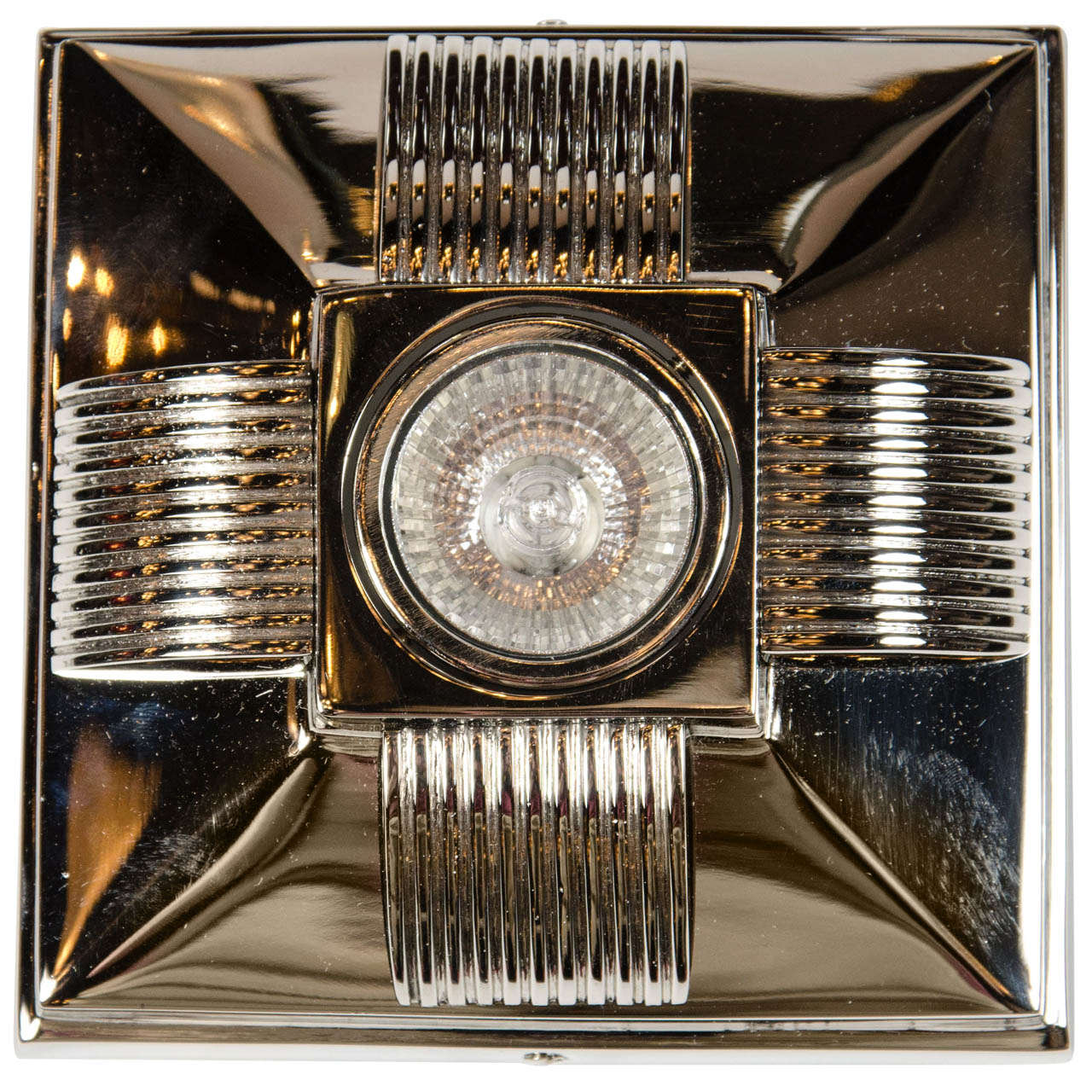 Art Deco Style Polished Nickel Spotlight with Streamline Design at 1stdibs