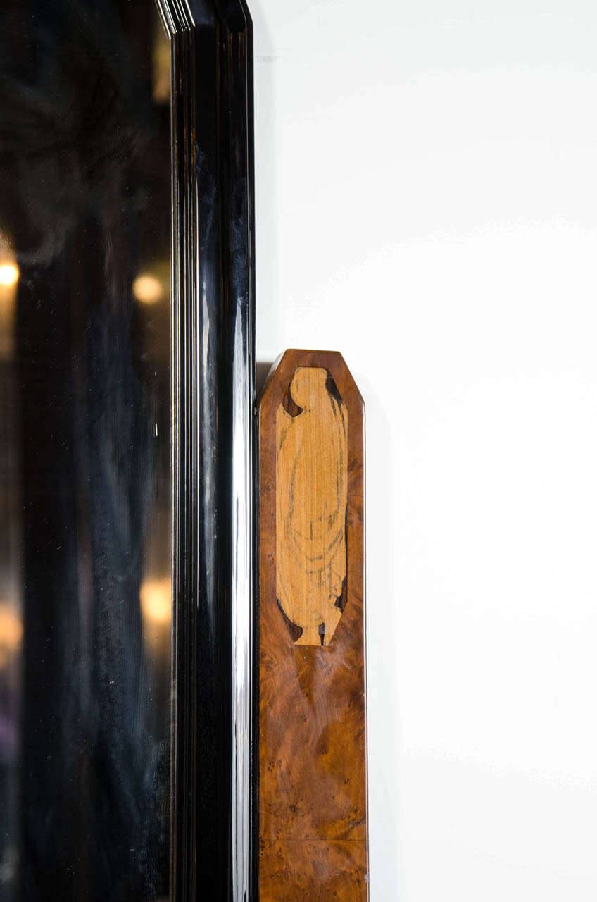 Stunning Art Deco FloorStanding Vanity/Dressing Mirror in Burled Elm