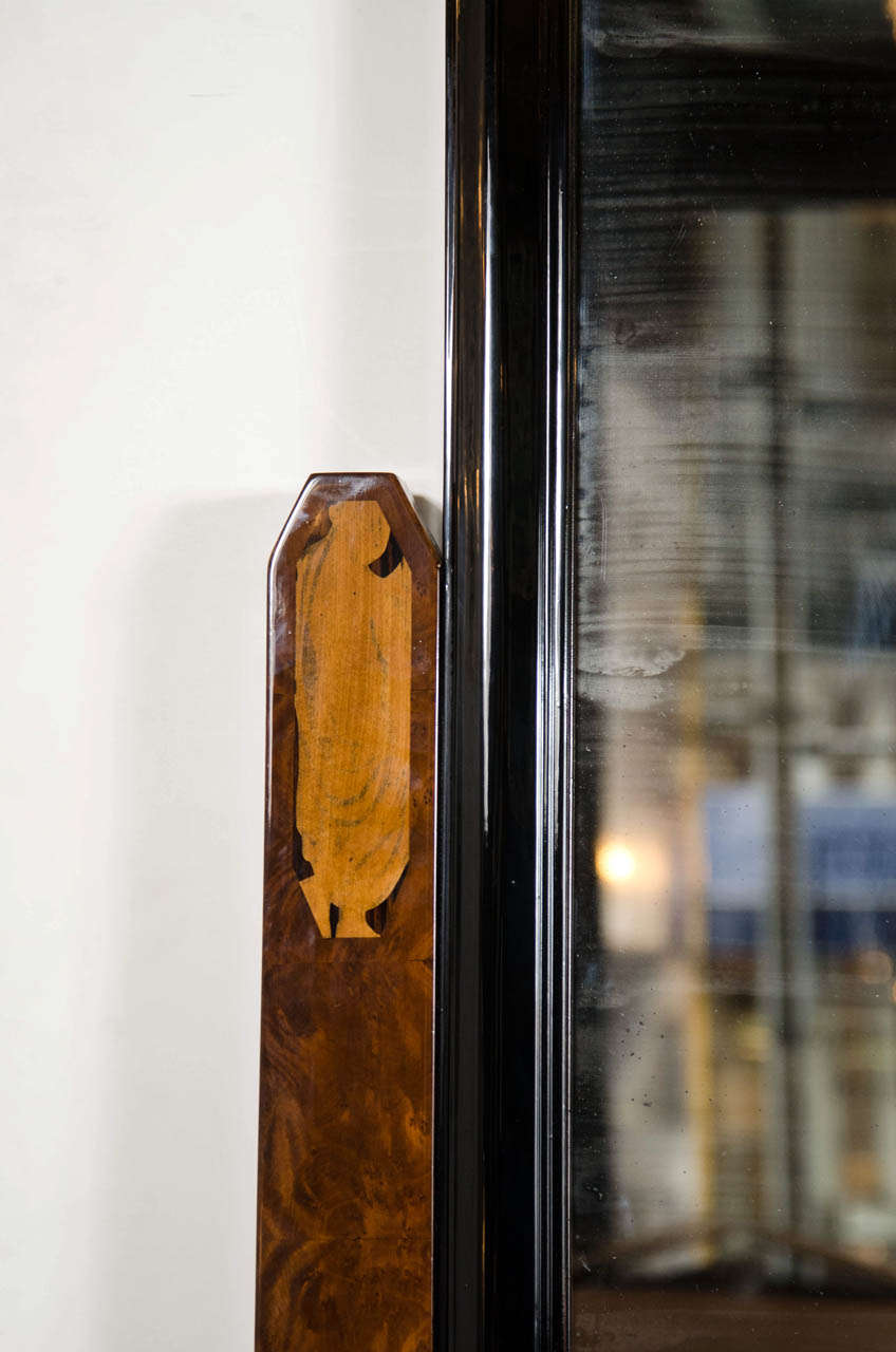 Stunning Art Deco FloorStanding Vanity/Dressing Mirror in Burled Elm