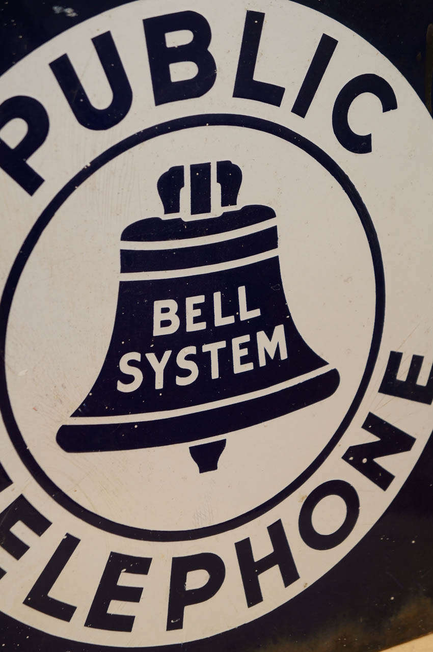 American Bell System Double-Sided Steel Telephone Sign For Sale