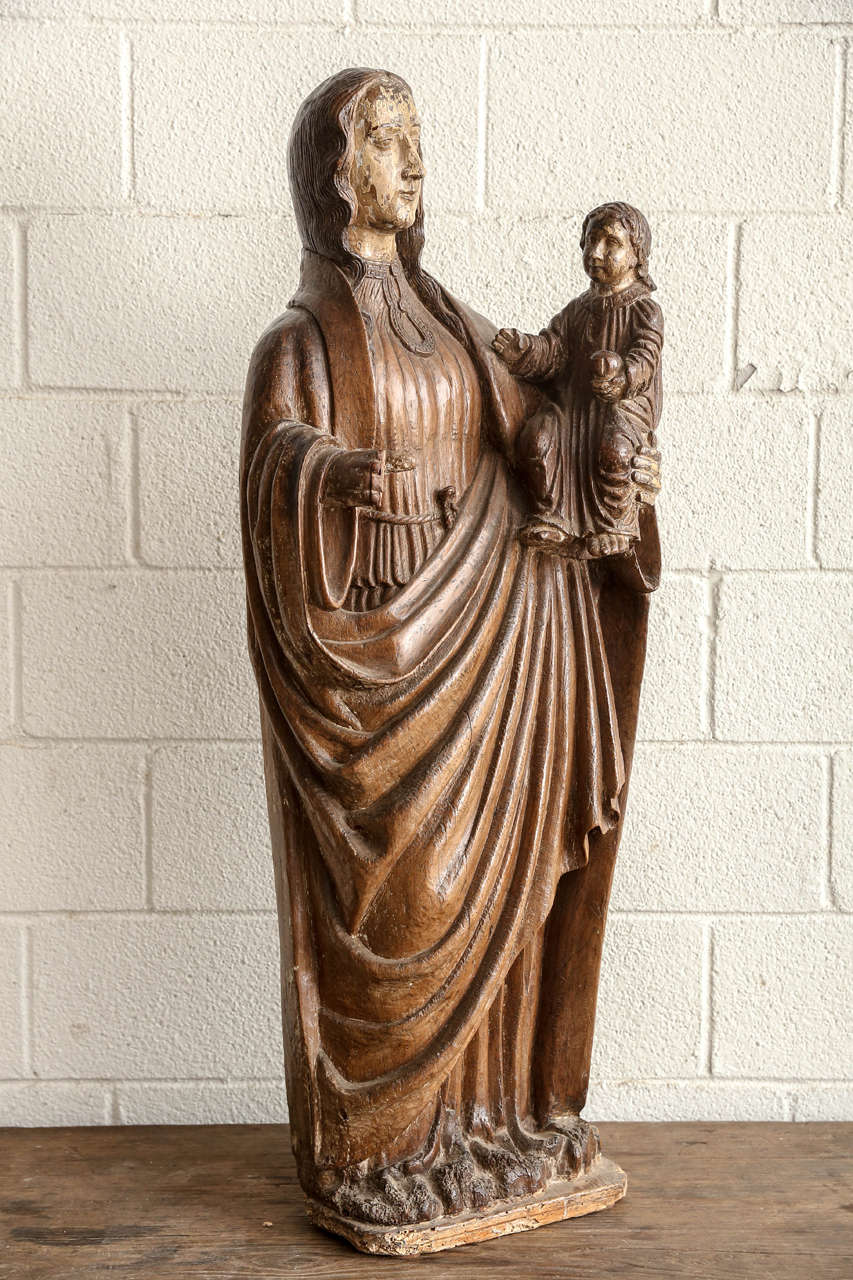 Early 17th Century Statue of Mary with Baby Jesus