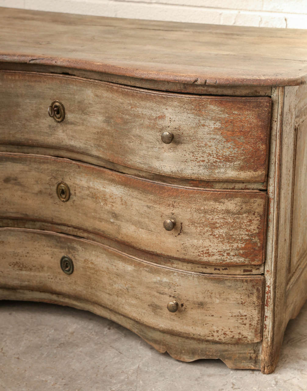 Wood 18th Century French Serpentine Commode