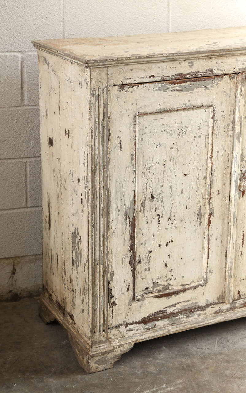 19th Century Spanish Painted Buffet In Distressed Condition In Houston, TX