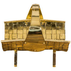 Brass Magazine Rack by Teghini, Italy circa 1970