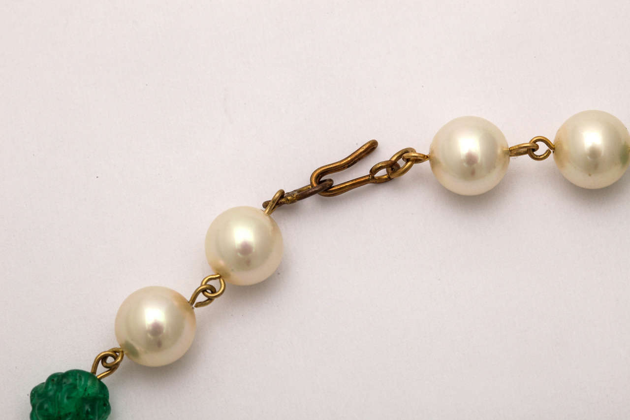 Mid-20th Century Vintage Chanel Poured Glass and Wired 'Pearl' Necklace