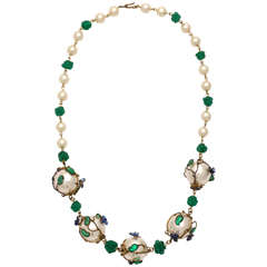 Vintage Chanel Poured Glass and Wired 'Pearl' Necklace