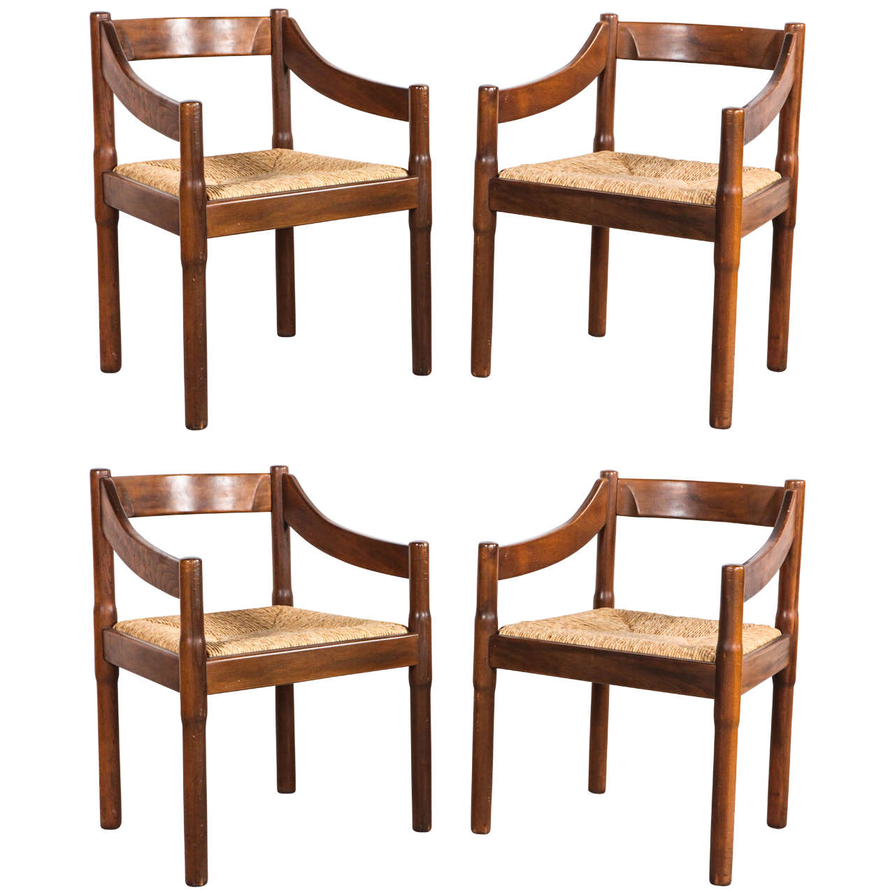 Set of Four Carimate Dining Chairs by Vico Magistretti for Cassina