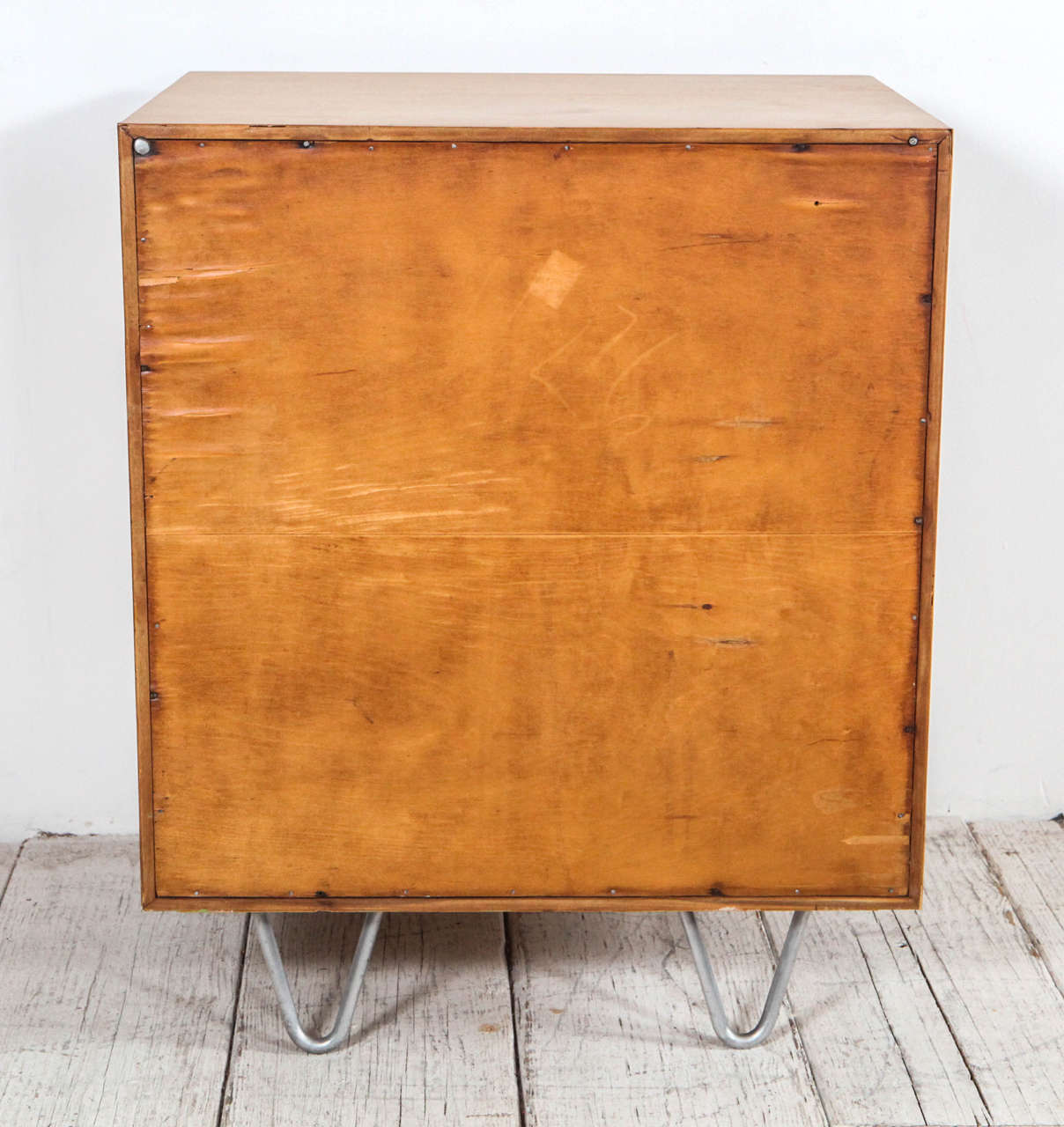 Midcentury Oak Cabinet on Hairpin Legs by George Nelson In Good Condition In Los Angeles, CA