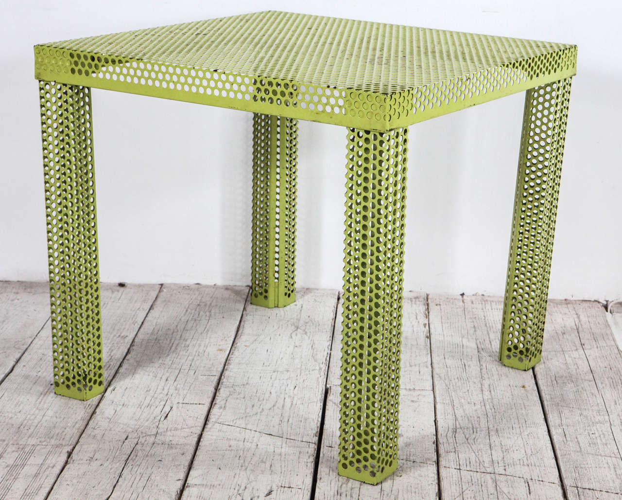 Modern large side table in great sour grass color.