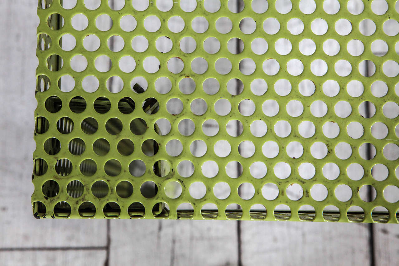 Perforated Green Metal Large Side Table 1