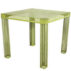 Perforated Green Metal Large Side Table