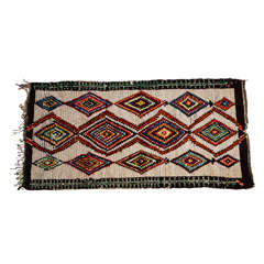 Vintage Moroccan Azilal Berber Rug in Bright Diamond Patterns