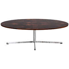 Mid Century Oval Coffee Table in the Style of Florence Knoll