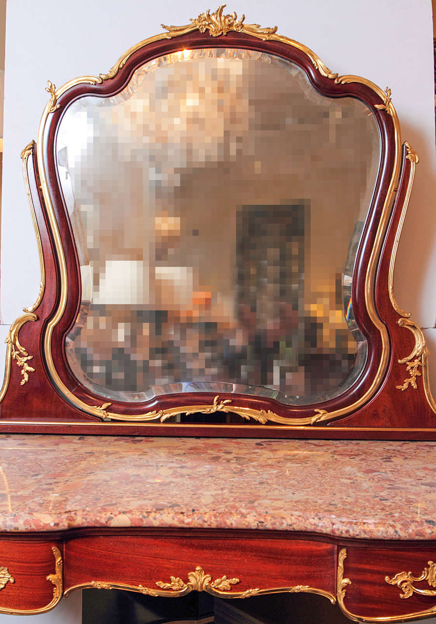 Louis XV 19th Century Signed F. Linke French Dressing Table For Sale