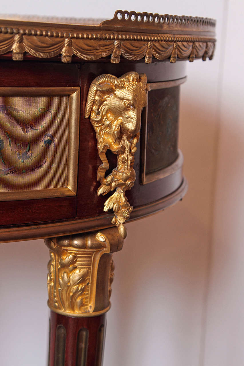19th Century Signed Krieger Side Table with Gilt Bronze Mounts 3