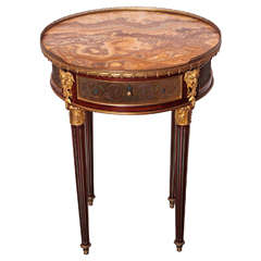 19th Century Signed Krieger Side Table with Gilt Bronze Mounts