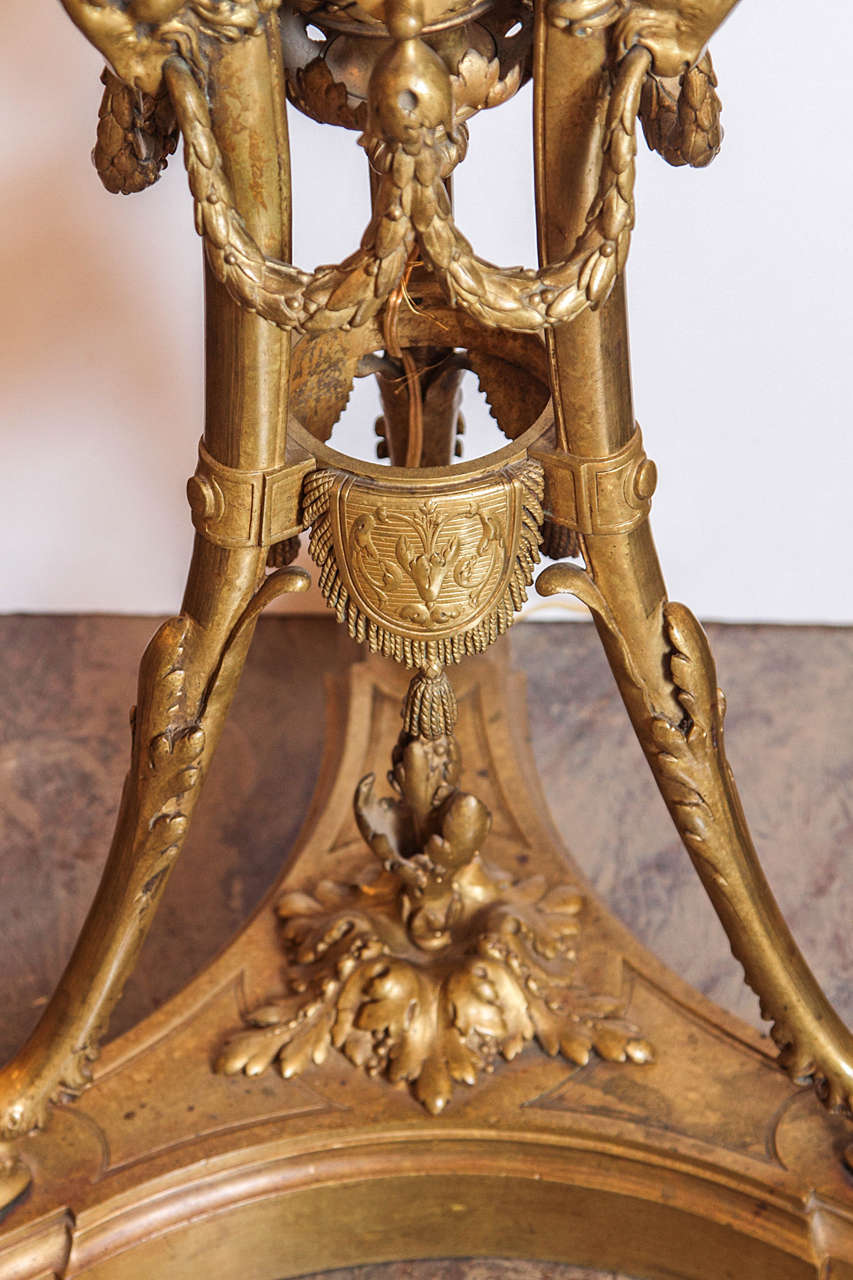 19th Century Fine Louis XVI Gilt Bronze Torchiere Floor Lamp 4