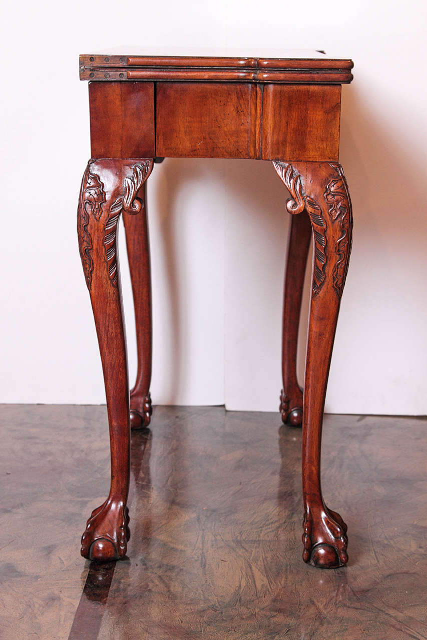 Chippendale Pair of English Burled Walnut Card Tables