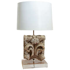 Lamp Fashioned from an Antique Architectural Fragment