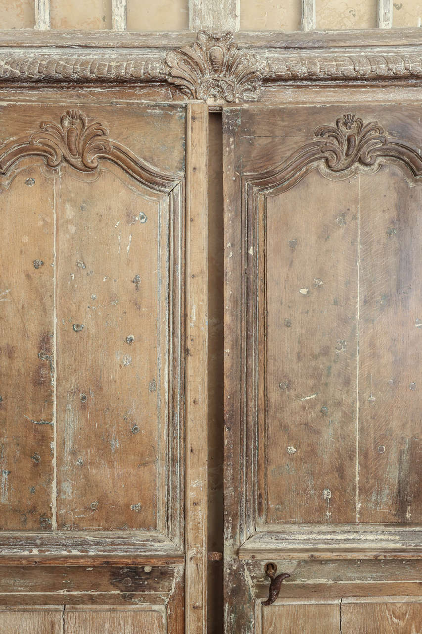 Rococo Large Pair of Transomed Louis XV Doors For Sale