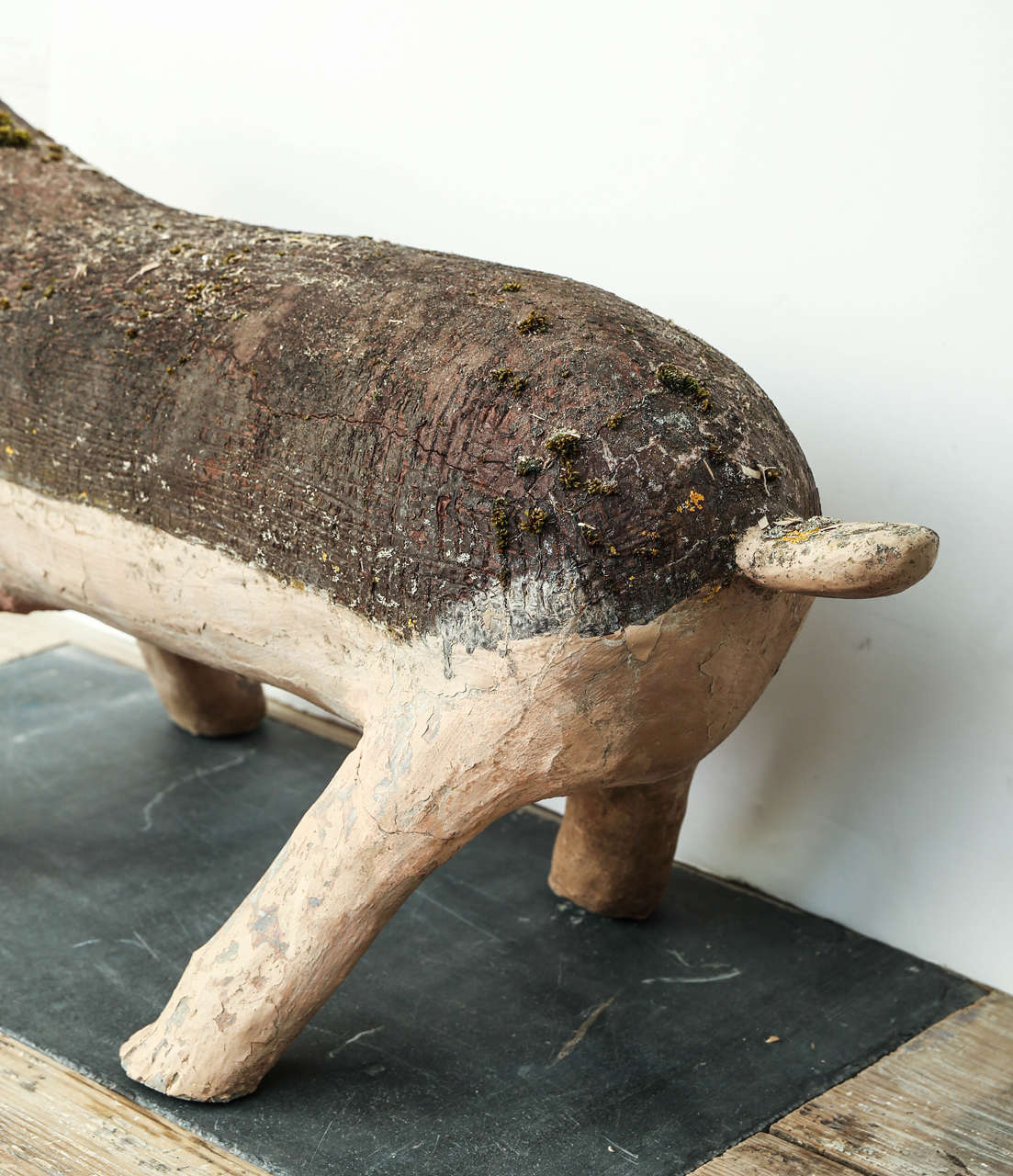 Hand-Crafted Vintage Cochon Concrete Sculpture