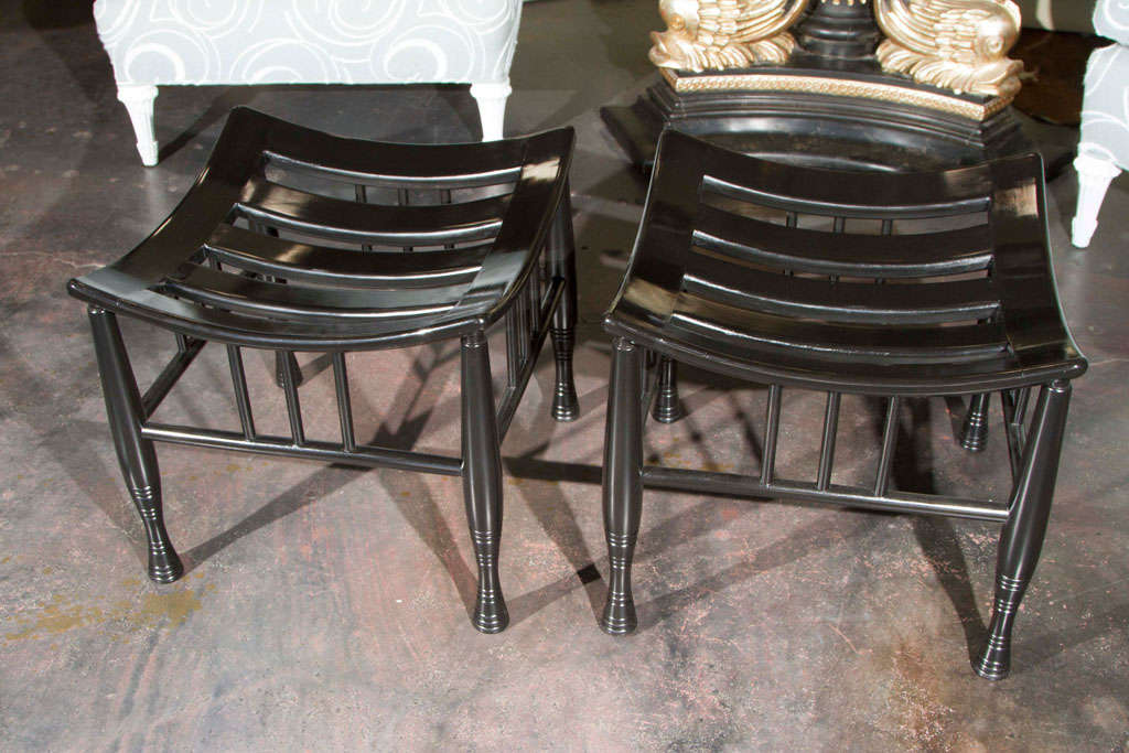 Pair of Thebes Stools Attributed to Liberty & Co.