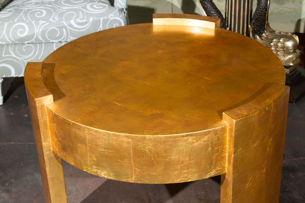 gold leaf end table