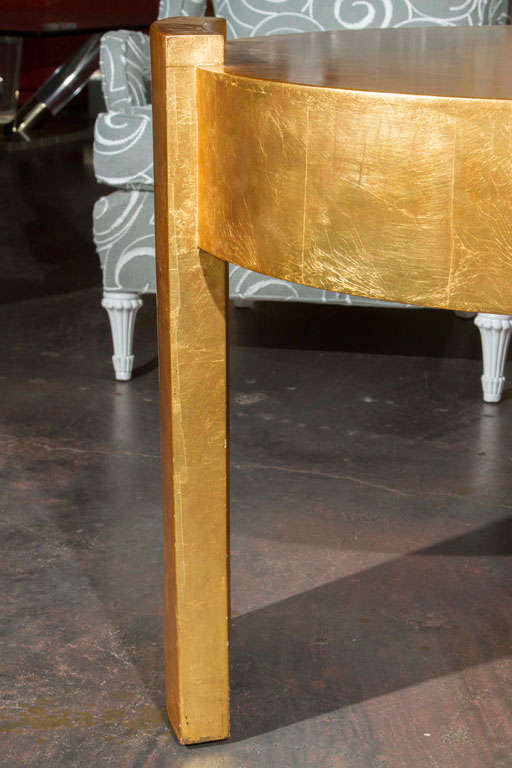 Belgian Gold Leaf Art Deco Style Table Attributed to Joseph de Coene