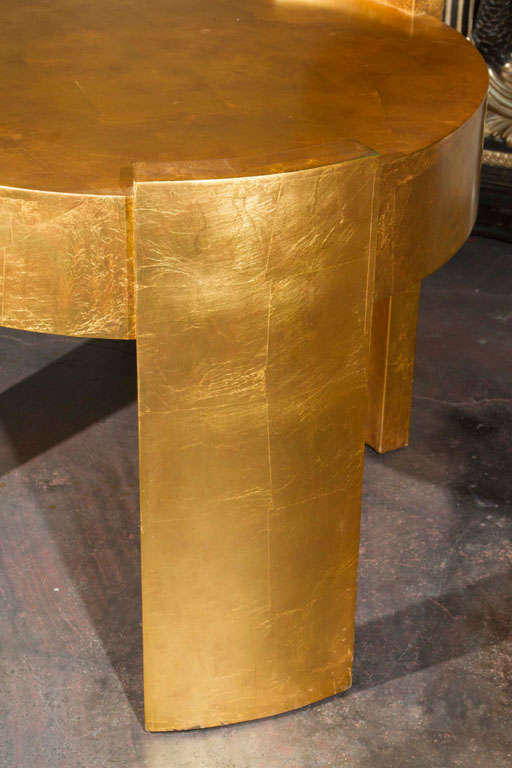Gold Leaf Art Deco Style Table Attributed to Joseph de Coene 2