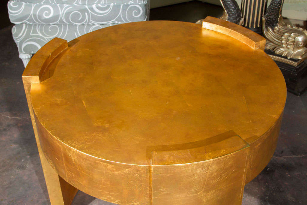 Gold Leaf Art Deco Style Table Attributed to Joseph de Coene 3