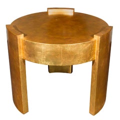 Gold Leaf Art Deco Style Table Attributed to Joseph de Coene