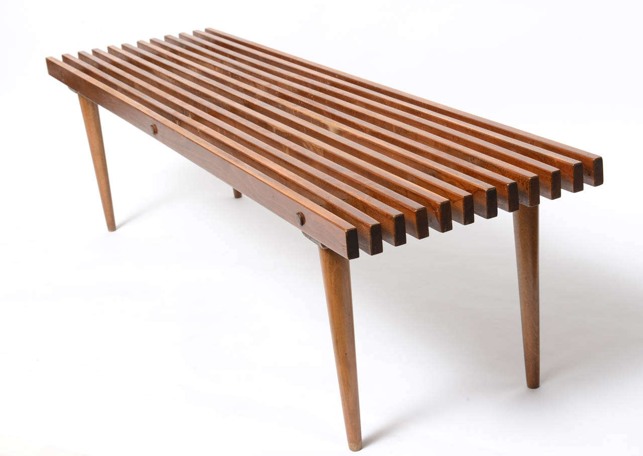 Mid-Century Modern George Nelson Slatted Wood Bench/Coffee Table