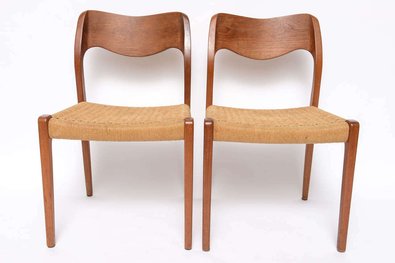 Mid-Century Modern Moeller Teak Dining Chairs, Set of Eight from the 1960s