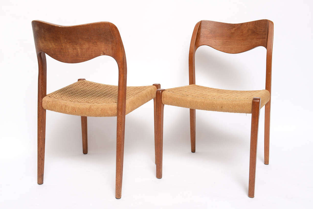 Wood Moeller Teak Dining Chairs, Set of Eight from the 1960s