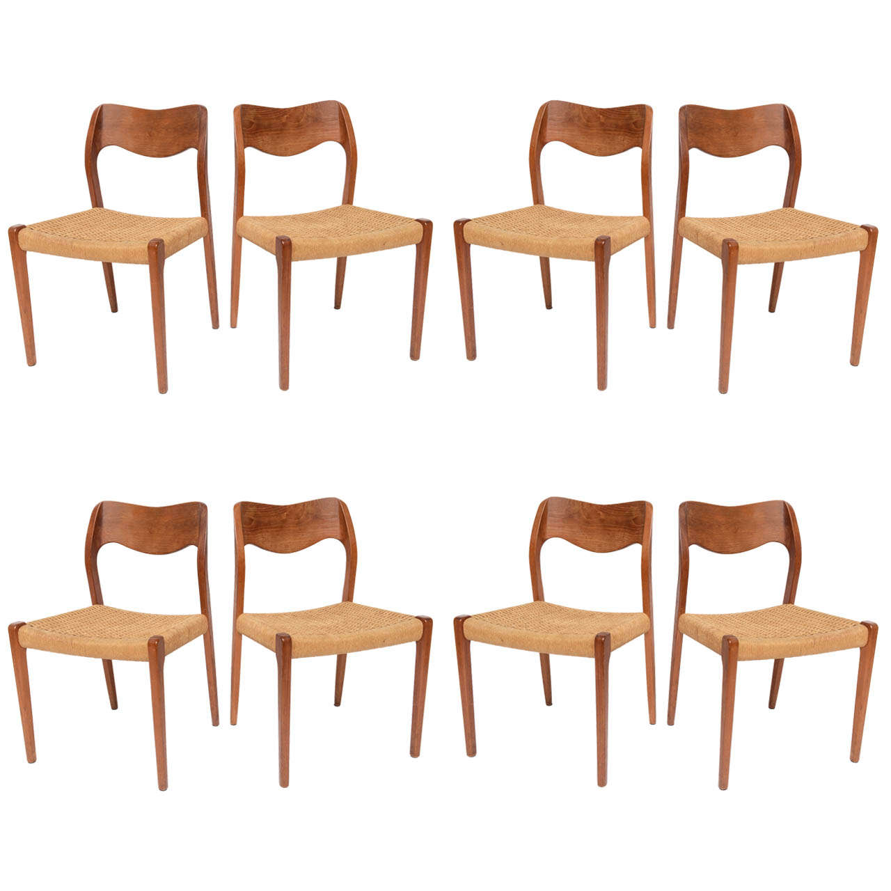 Moeller Teak Dining Chairs, Set of Eight from the 1960s