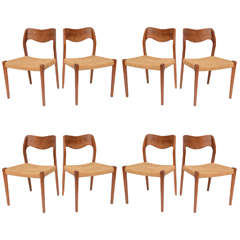 Moeller Teak Dining Chairs, Set of Eight from the 1960s