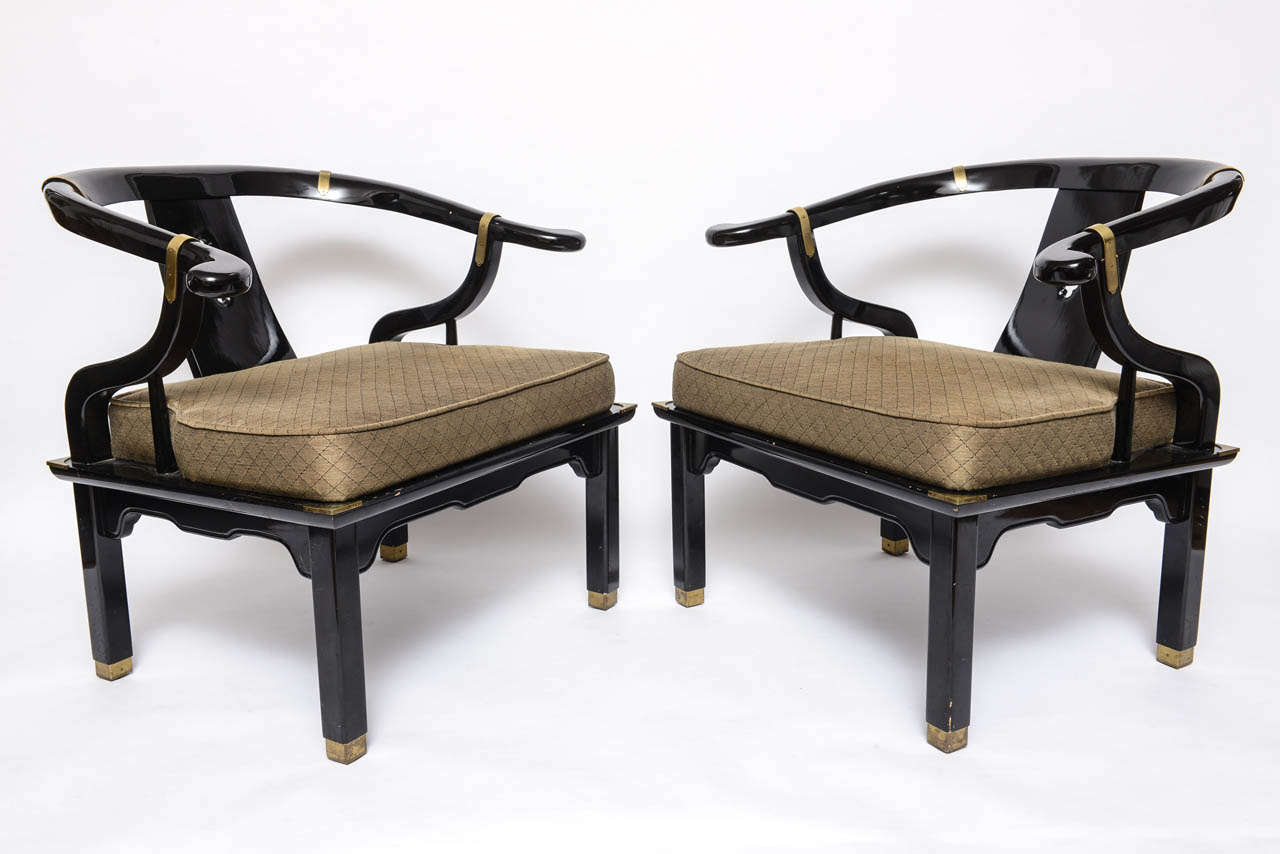 Mid-Century Modern Chinese modern style pair of Chairs