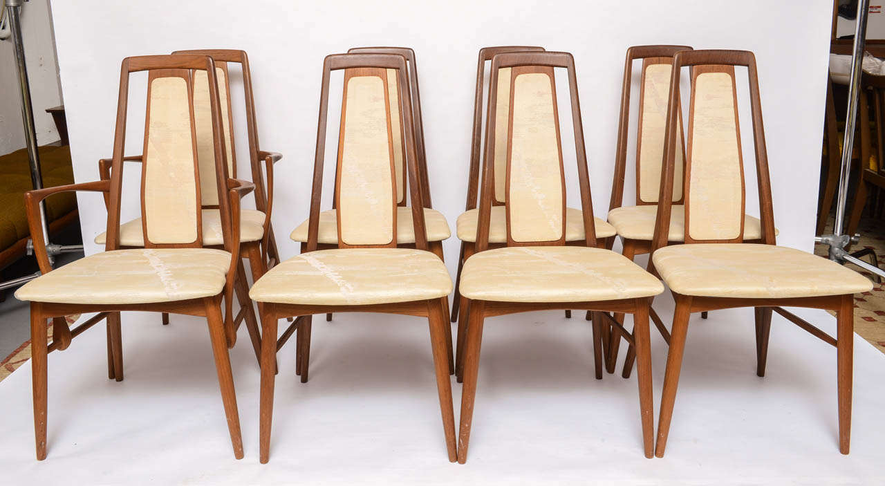 Koefoeds Danish Teak MCM Dining Table with Eight Chairs In Excellent Condition In Miami, FL