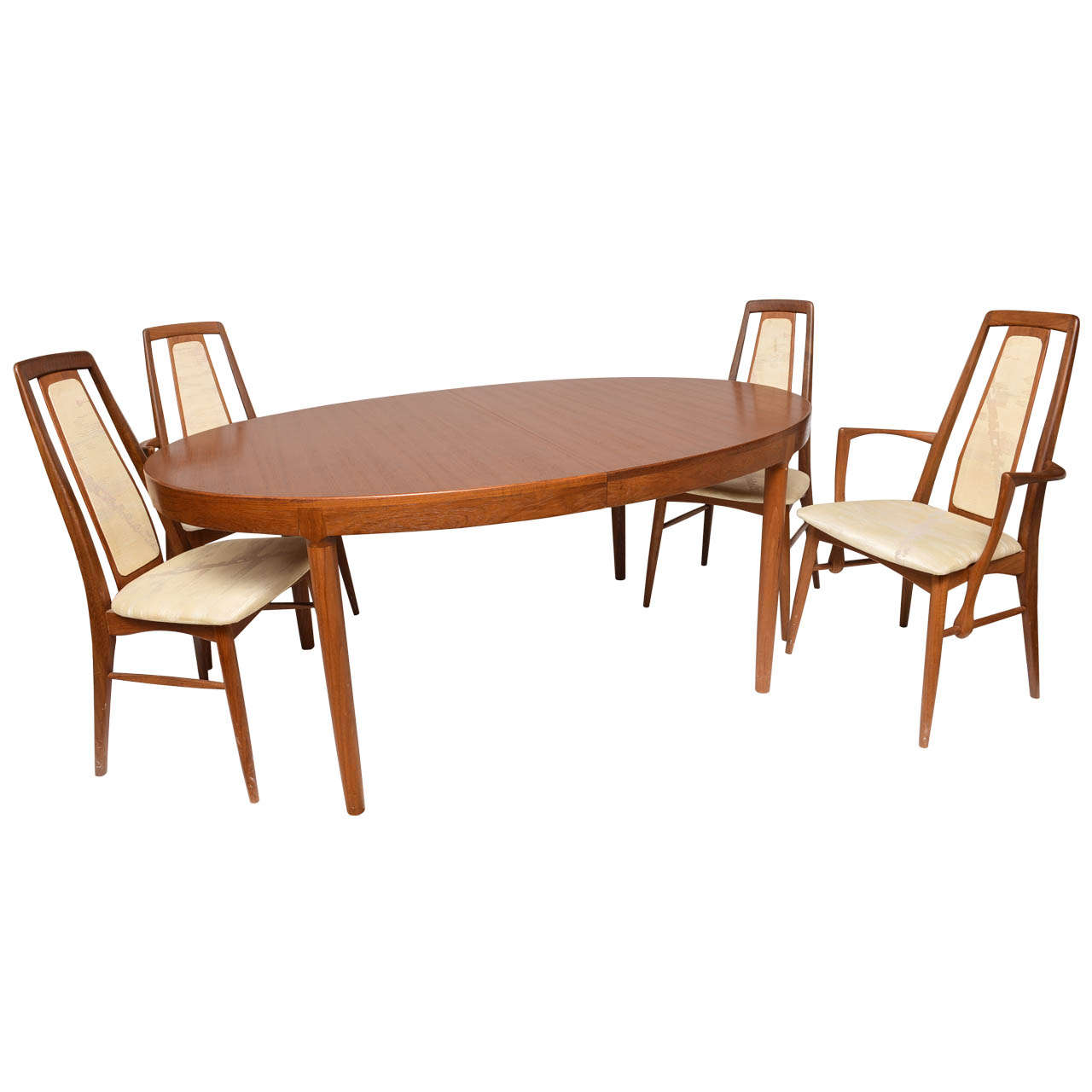 Koefoeds Danish Teak MCM Dining Table with Eight Chairs