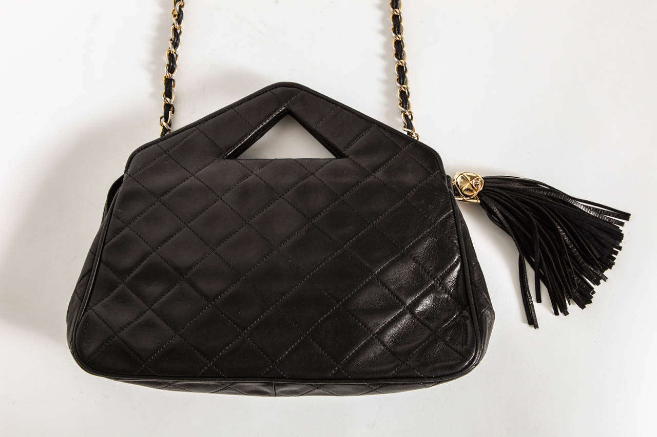 Rare Quilted Chanel Pyramid Handle Bag with Tasseled Zipper 3
