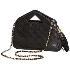 Rare Quilted Chanel Pyramid Handle Bag with Tasseled Zipper
