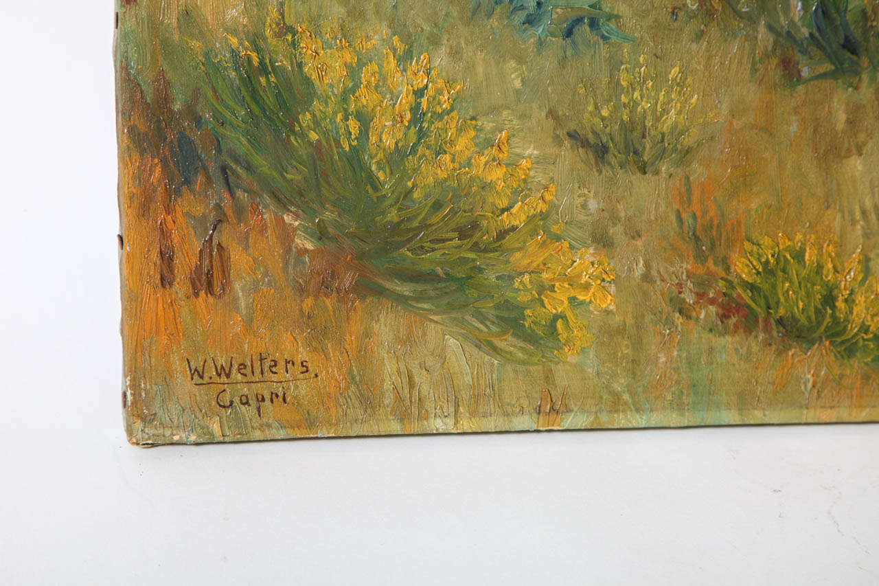 Capri Coastline Oil on Canvas By W.Welters In Excellent Condition In New York, NY