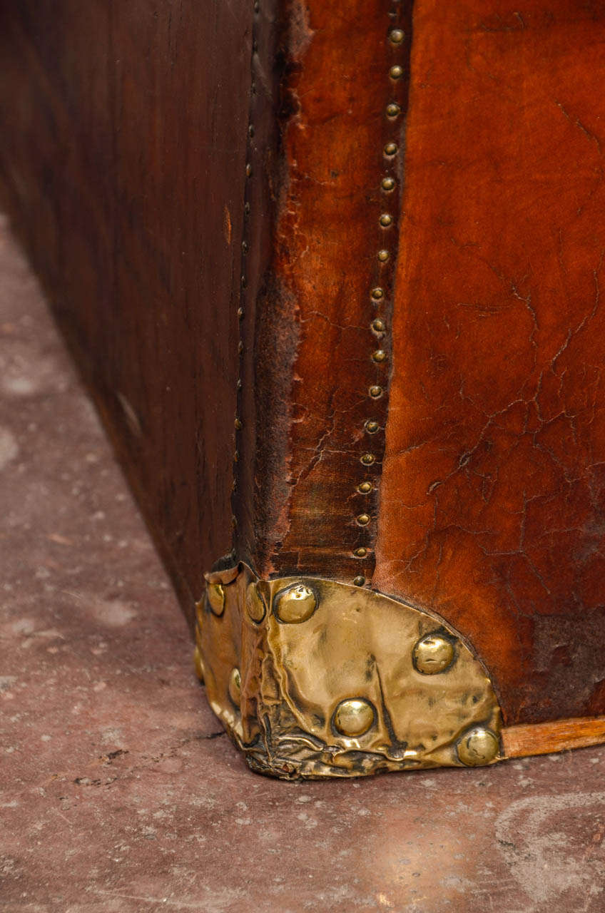 19th Century French Leather Hat Box 1