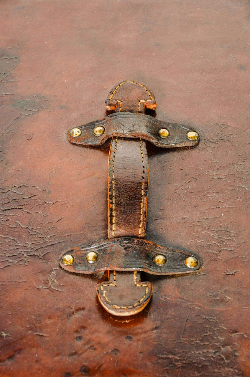 19th Century French Leather Hat Box 3