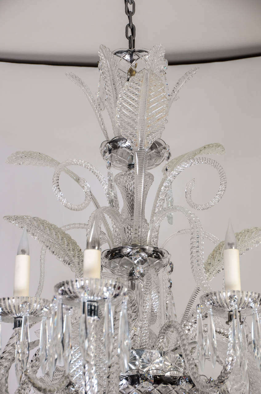 Italian Spectacular Crystal and Murano Glass Chandelier