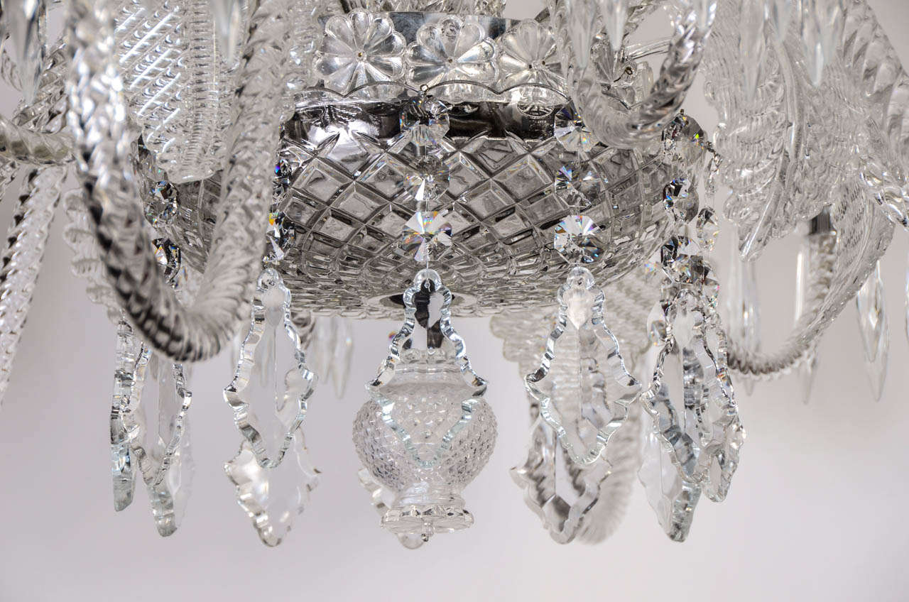 Mid-20th Century Spectacular Crystal and Murano Glass Chandelier