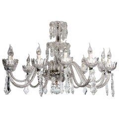 Short Italian Mid Century 12 lights all  Crystal Chandelier