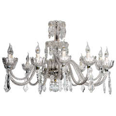 Short Italian Mid Century 12 lights all Crystal Chandelier